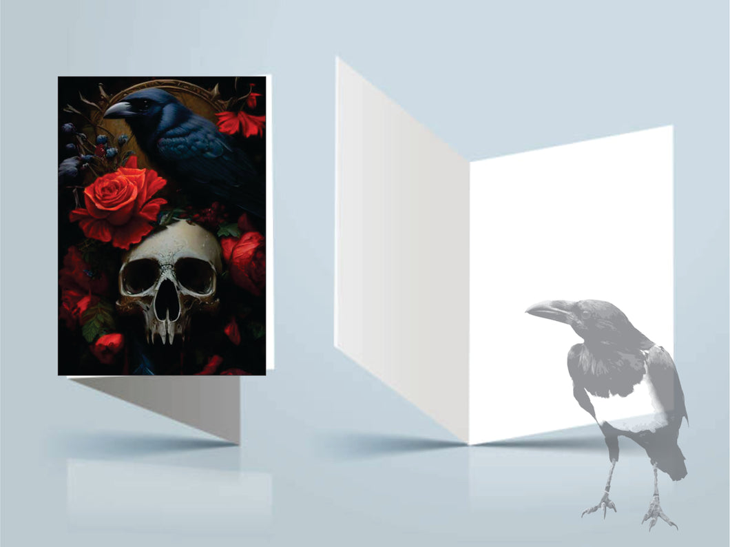 Greeting cards Rose and skulls