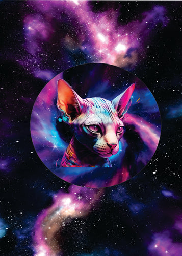 Greeting card - Sphynx cat cosmic galaxy