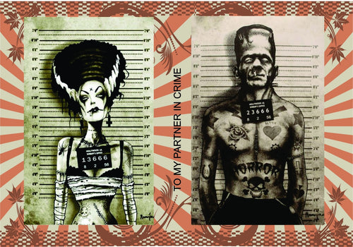 Greeting Card Frankenstein & Bride