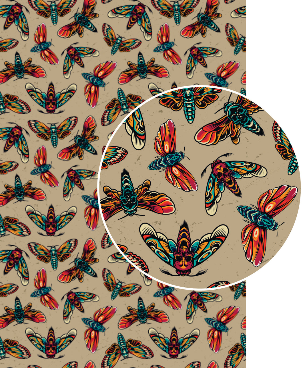 WRAPPING PAPER: DEATH MOTH CREAM