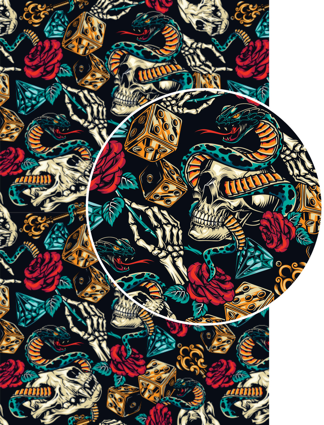 WRAPPING PAPER: TATTOO SKULL SNAKE