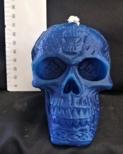 CANDLE: Skull Blue