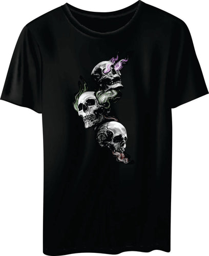 T-SHIRT: Flaming Skulls