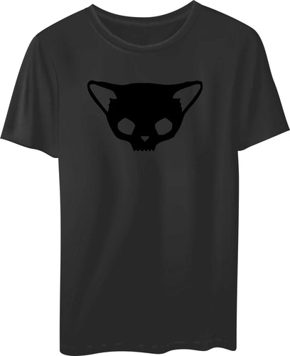 T-SHIRT: Black Cat Skull