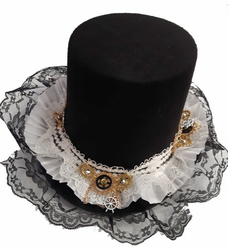 STEAMPUNK: White steampunk Tophat